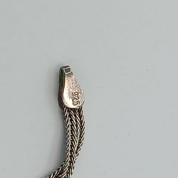 Vintage 925 Silver Blue Opal Agate Bracelet Ring Womens size 8 Boho - Picture 7 of 8